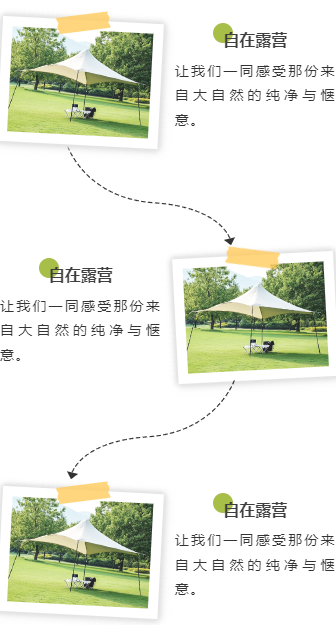样式ID：157563 露营段落左右图文文艺绿色样式
