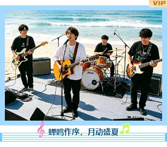 防暑降温推文排版不用愁|2026公众号样式素材推荐 9 样式ID:175613 夏日音乐节单图像素风蓝色样式