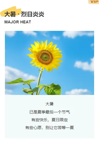 2026桑拿天防暑公众号排版这么做:15款爆款样式+5套精选模板 16 样式ID:115953 二十四节气大暑防暑上下图文