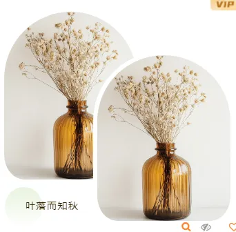 样式ID：106148 白色边框秋分简约圆角双图左右图文