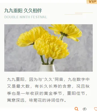 重阳民俗公众号排版素材推荐:古风样式与模板直接套用 14 样式ID:118626 传统节日重阳节简约中国风上下图文