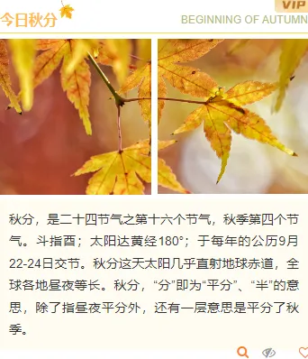 样式ID：133157 二十四节气秋分文艺橙色上下图文