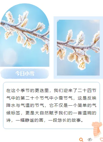 小雪公众号推文怎么写?公众号排版样式+模板素材全攻略 13 样式ID:150620 小雪节气上下图文水彩蓝色样式